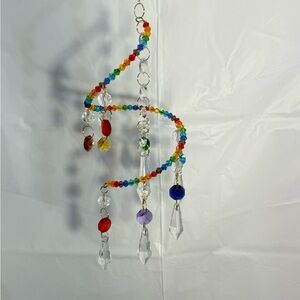 Hand Crafted Multicolor Crystal Spiral Suncatcher